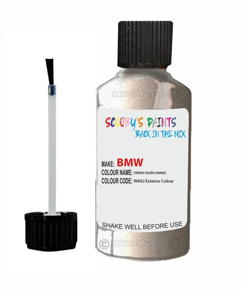 Bmw 6 Series Orion Silver Code Wa92 Touch Up Paint Scratch Stone Chip