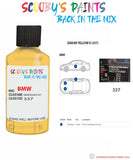 Bmw 4 Series Dakar Yellow Ii Paint code location sticker 337 Touch Up Paint
