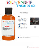 Bmw 5 Series Inkaorange Paint code location sticker 202 Touch Up Paint Scratch Stone Chip