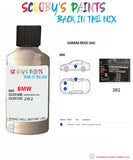 Bmw 5 Series Samanabeige Paint code location sticker 282 Touch Up Paint Scratch Stone Chip