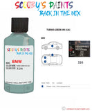 Bmw Z3 Tuerkis Green Uni Paint code location sticker 326 Touch Up Paint Scratch Stone Chip