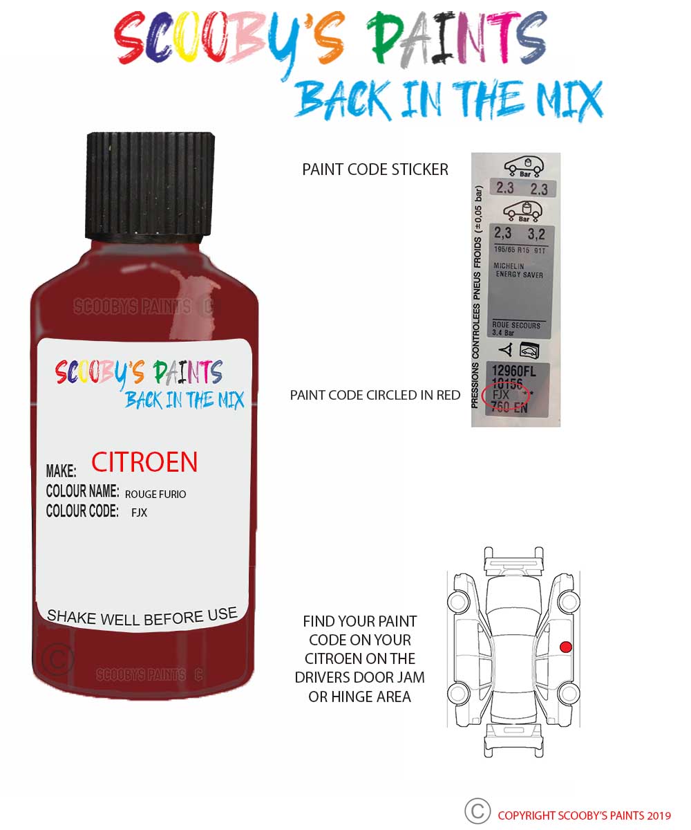Paint For Citroen Zx Rouge Furio Code Fjx Touch Up Paint