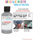 paint code location sticker for Chrysler Plymouth Ascot Gray Code: Pab Car Touch Up Paint