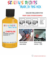 paint code location sticker for Chrysler Pt Cruiser Solar Yellow Code: Vyh Car Touch Up Paint