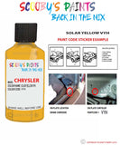 paint code location sticker for Chrysler Caliber Solar Yellow Code: Vyh Car Touch Up Paint