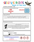 Ford Tourneo Courier Bermuda Blue 942A Health and safety instructions for use