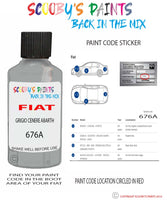 Paint For Fiat/Lancia 500 Grigio Cenere Abarth Campovolo Code 676A Touch Up Paint