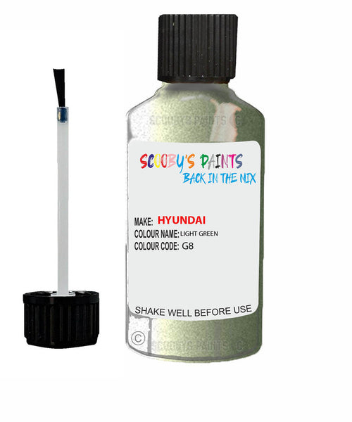 hyundai accent light green code g8 touch up paint 2005 2011 Scratch Stone Chip Repair 