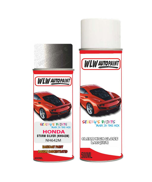honda airwave storm silver nh642m car aerosol spray paint with lacquer 2000 2013Body repair basecoat dent colour