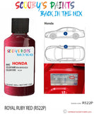 honda odyssey royal ruby red code r522p Scratch score repair paint 2002 2015
