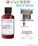 jaguar xf carnelian red paint code location sticker plate caj touch up Paint