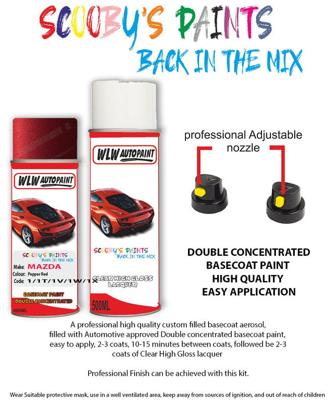 Peinture aérosol MAZDA Alpin Red Met 1986-1989 (Code Q6)
