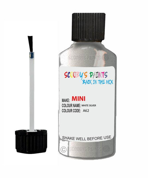 mini cooper white silver code a62 touch up paint 2007 2020 Scratch Stone Chip Repair 