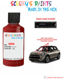 mini one countryman blazing red paint code location sticker plate wb63 touch up paint