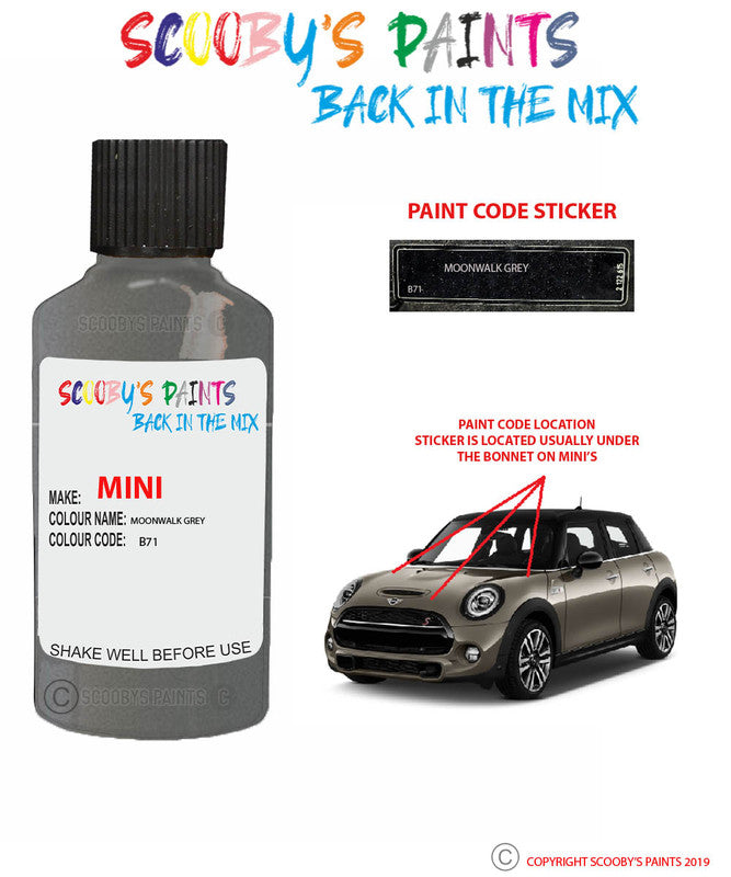 Paint For Mini Cooper Countryman Moonwalk Grey Code B71 Touch Up