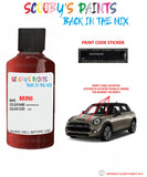 mini cooper cabrio nightfire red paint code location sticker plate 857 touch up paint