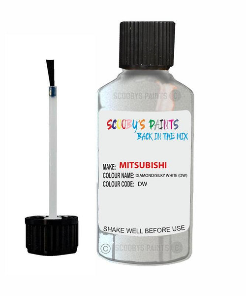 mitsubishi evolution diamond silky white code dw touch up paint 2000 2020 Scratch Stone Chip Repair 