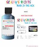 Mitsubishi Pajero Blue paint code location sticker plate B11 Touch Up Paint