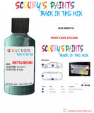 Mitsubishi Pajero Blue Green paint code location sticker plate F50 Touch Up Paint