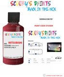 Mitsubishi Pajero Bordeaux Red paint code location sticker plate Pr7 Touch Up Paint