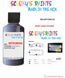 Mitsubishi L200 Brilliant Purple paint code location sticker plate Hz Touch Up Paint