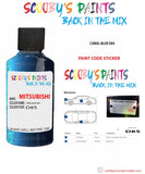 Mitsubishi Pajero Canal Blue paint code location sticker plate D85 Touch Up Paint