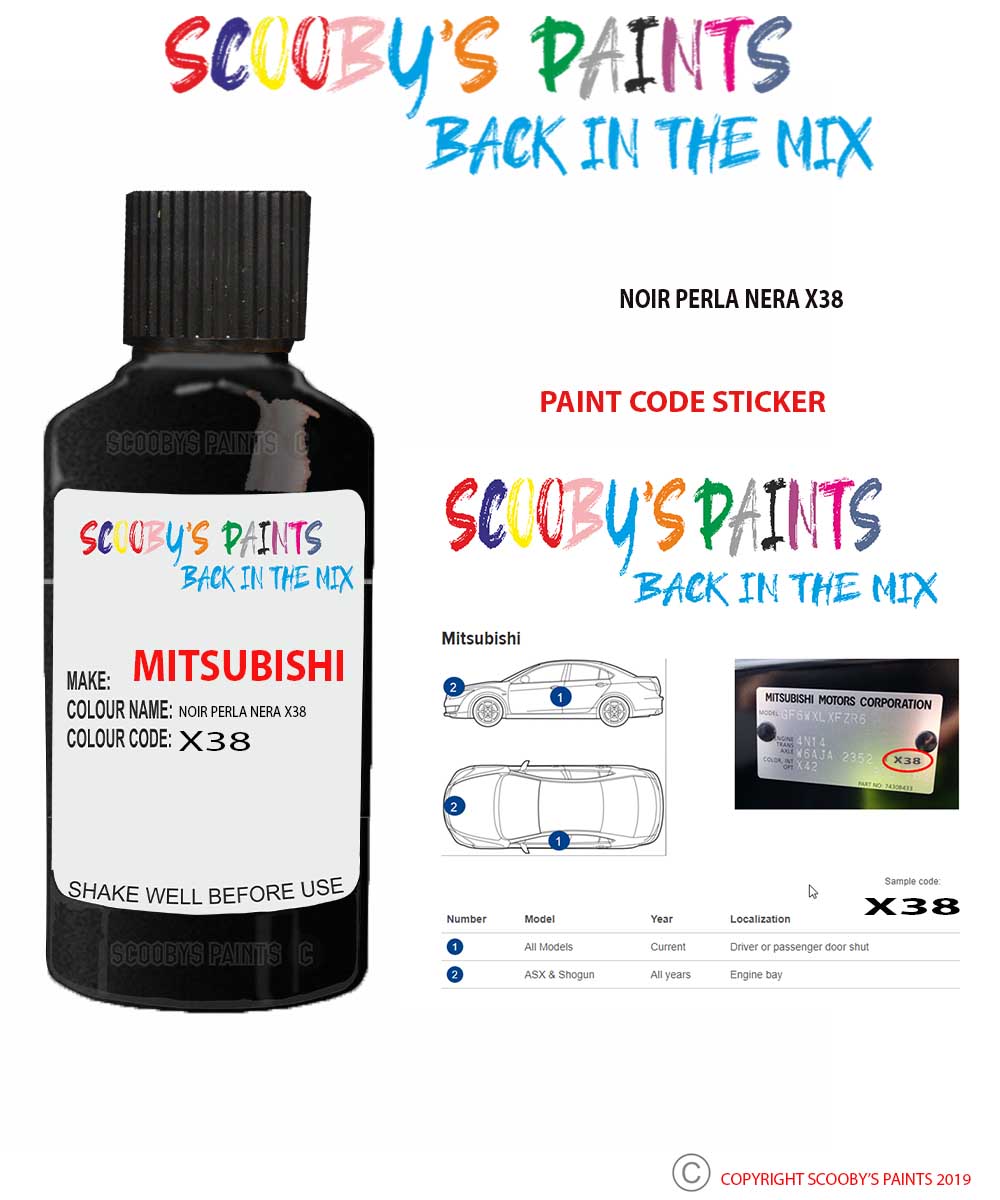 Paint For Mitsubishi Outlander Noir Perla Nera Code X38 Touch Up Paint Paint For Mitsubishi Outlander Noir Perla Nera Code X38 Touch Up Paint