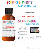 Mitsubishi L200 Orange paint code location sticker plate Cmm10008 Touch Up Paint