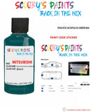 Mitsubishi L200 Peacock Acapulco Green paint code location sticker plate B60 Touch Up Paint