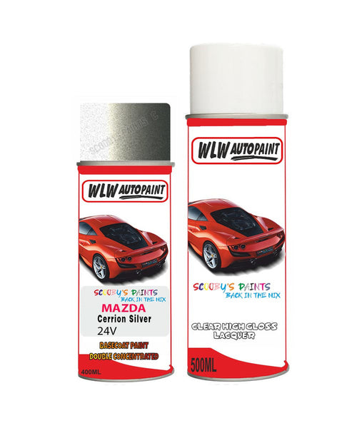 mazda mx5 cerrion silver aerosol spray car paint clear lacquer 24vBody repair basecoat dent colour