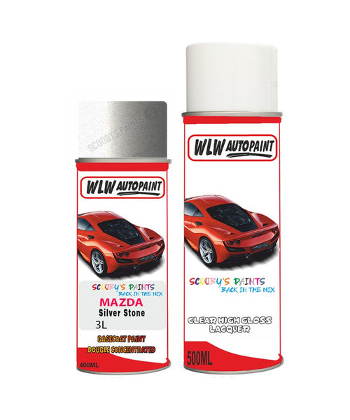 mazda mx5 silver stone aerosol spray car paint clear lacquer 3lBody repair basecoat dent colour