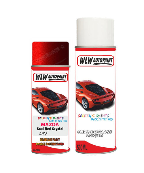 mazda 2 soul red crystal aerosol spray car paint clear lacquer 46vBody repair basecoat dent colour