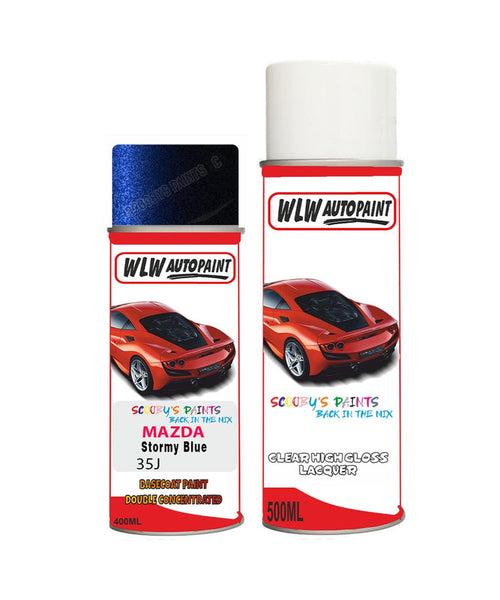 mazda mx5 stormy blue aerosol spray car paint clear lacquer 35jBody repair basecoat dent colour