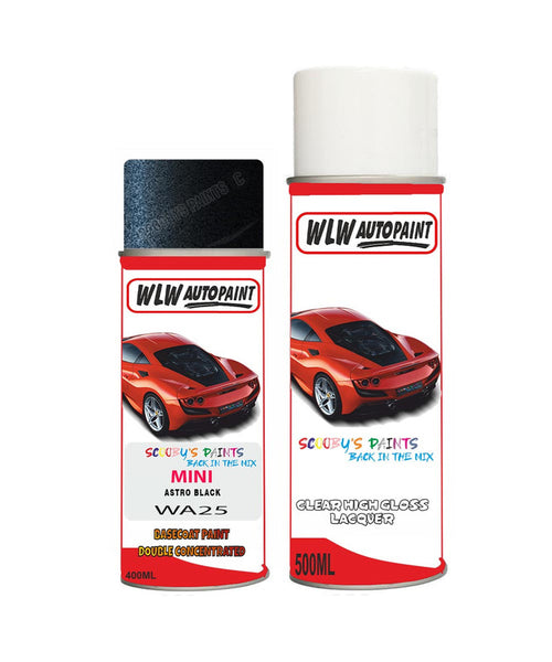 mini cooper cabrio astro black aerosol spray car paint clear lacquer wa25Body repair basecoat dent colour