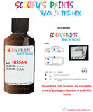 Nissan Caravan Rich Brown colour code location sticker Cas Touch Up Paint