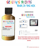 Nissan Qashqai Saharan Sun Gold colour code location sticker Eap Touch Up Paint