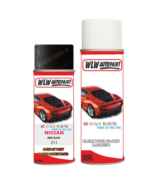 nissan qashqai nero black aerosol spray car paint clear lacquer z11Body repair basecoat dent colour
