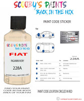 Paint For Fiat/Lancia Fiorino Van Paganini Ivory Code 228A Car Touch Up Paint