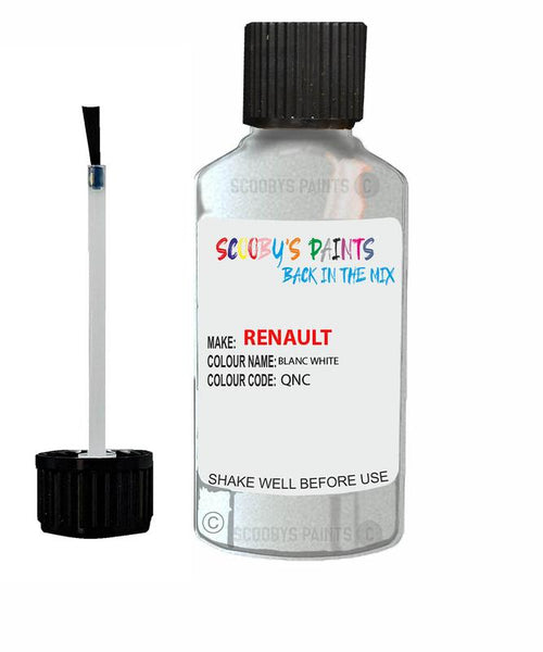 renault fluence blanc white code qnc touch up paint 2010 2019 Scratch Stone Chip Repair 