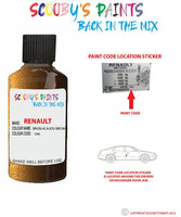 renault duster brun acajou brown code location sticker cna touch up paint 2009 2014