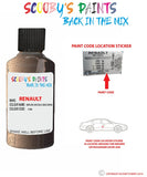 renault scenic brun moka brown code location sticker cnb touch up paint 2008 2019