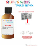renault clio etincelle orange code location sticker enc touch up paint 2006 2015