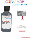 renault clio gris lune grey code location sticker d60 touch up paint 2003 2004
