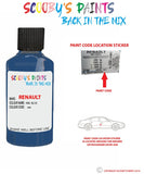 renault kangoo inil blue code location sticker 489 touch up paint 1996 2018