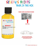 renault clio jaune automne yellow code location sticker d37 touch up paint 2003 2014