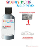renault sandero misty blue code location sticker apq touch up paint 2009 2010