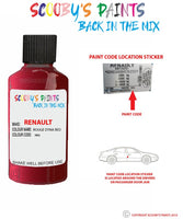 renault clio rouge dyna red code location sticker nnj touch up paint 2008 2015
