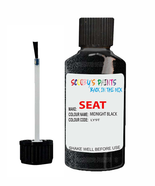 Paint For SEAT Leon MIDNIGHT BLACK Touch Up Paint Scratch Stone Chip Repair Colour Code LY9T
