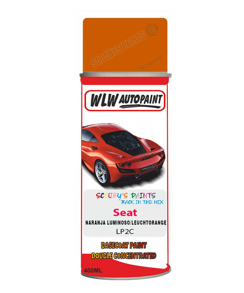 Aerosol Spray Paint For Seat Ibiza Naranja Luminoso/Leuchtorange Code Lp2C