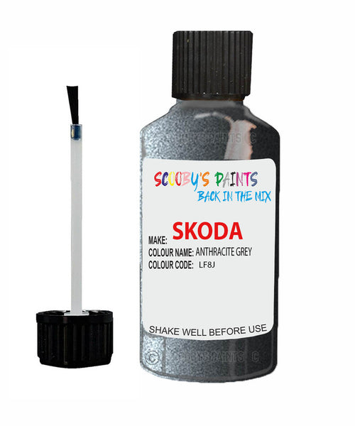 SKODA FABIA ANTHRACITE GREY Touch Up Scratch Repair Paint Code LF8J